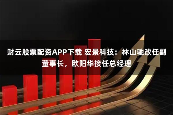 财云股票配资APP下载 宏景科技：林山驰改任副董事长，欧阳华接任总经理